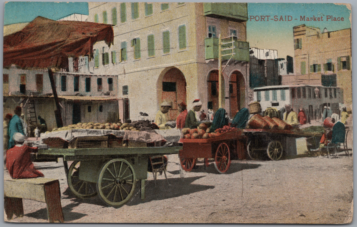 PC01450 | P45 | Port Said — Market Place in Colour — front