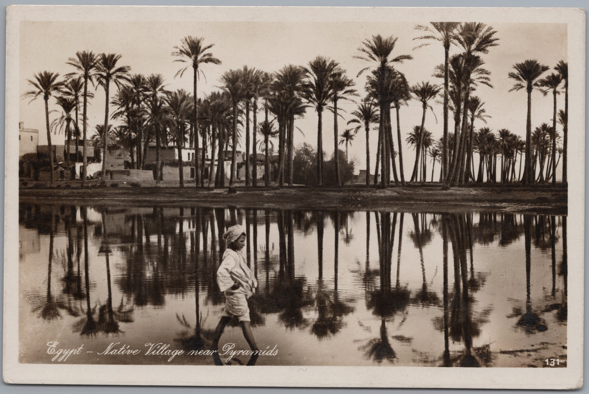 PC02007 front — Egypt — Palm-Lined Village and Reflections