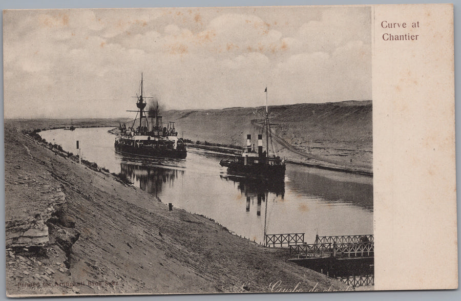Suez Canal — Steam Vessels at Chantier Bend