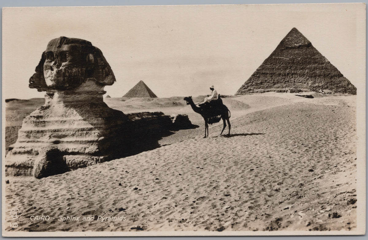 PC02013 front — Sphinx, Pyramids and Camel Rider