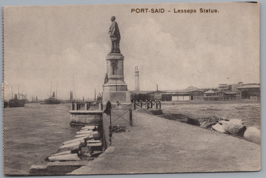 Port Said — Lesseps Statue beside the Harbour