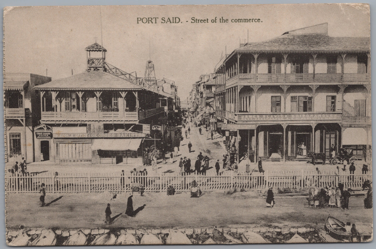 PC02118 front — Rue du Commerce and Waterfront Crowds