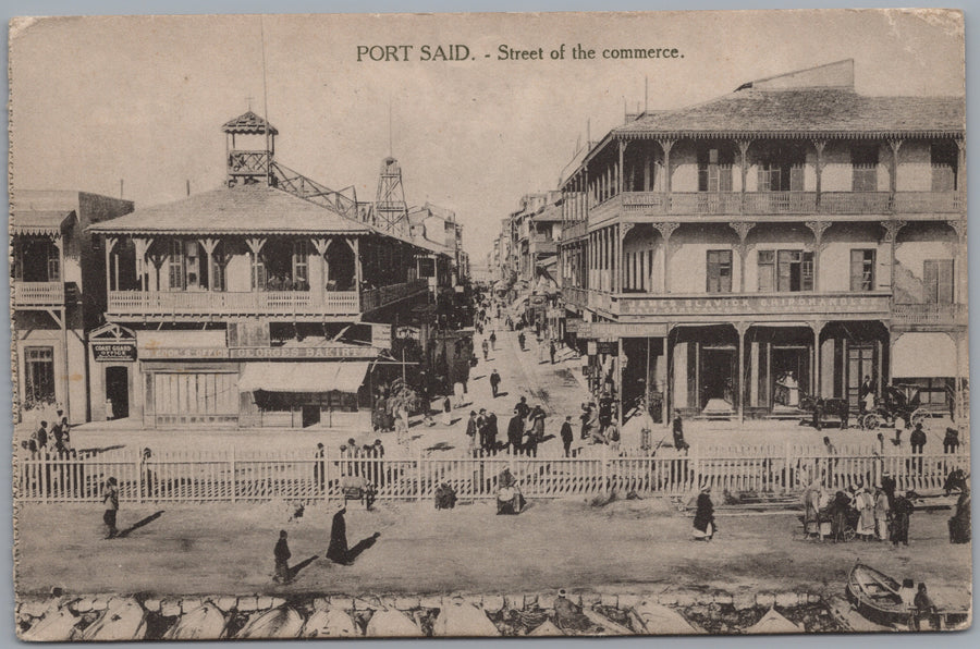 Port Said — Rue du Commerce and Waterfront Crowds