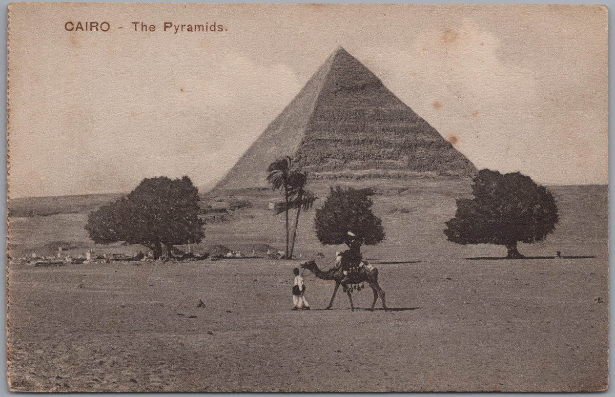 PC02140 front — Pyramid with Camel Rider and Trees
