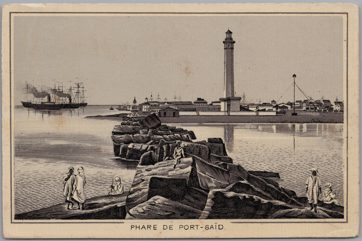 PC02147 front — Illustrated Lighthouse and Stone Jetty