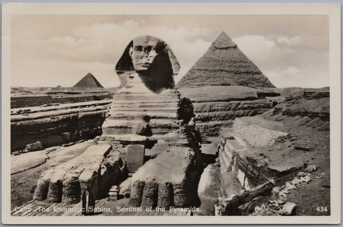 PC02160 front — Great Sphinx with Pyramids Beyond