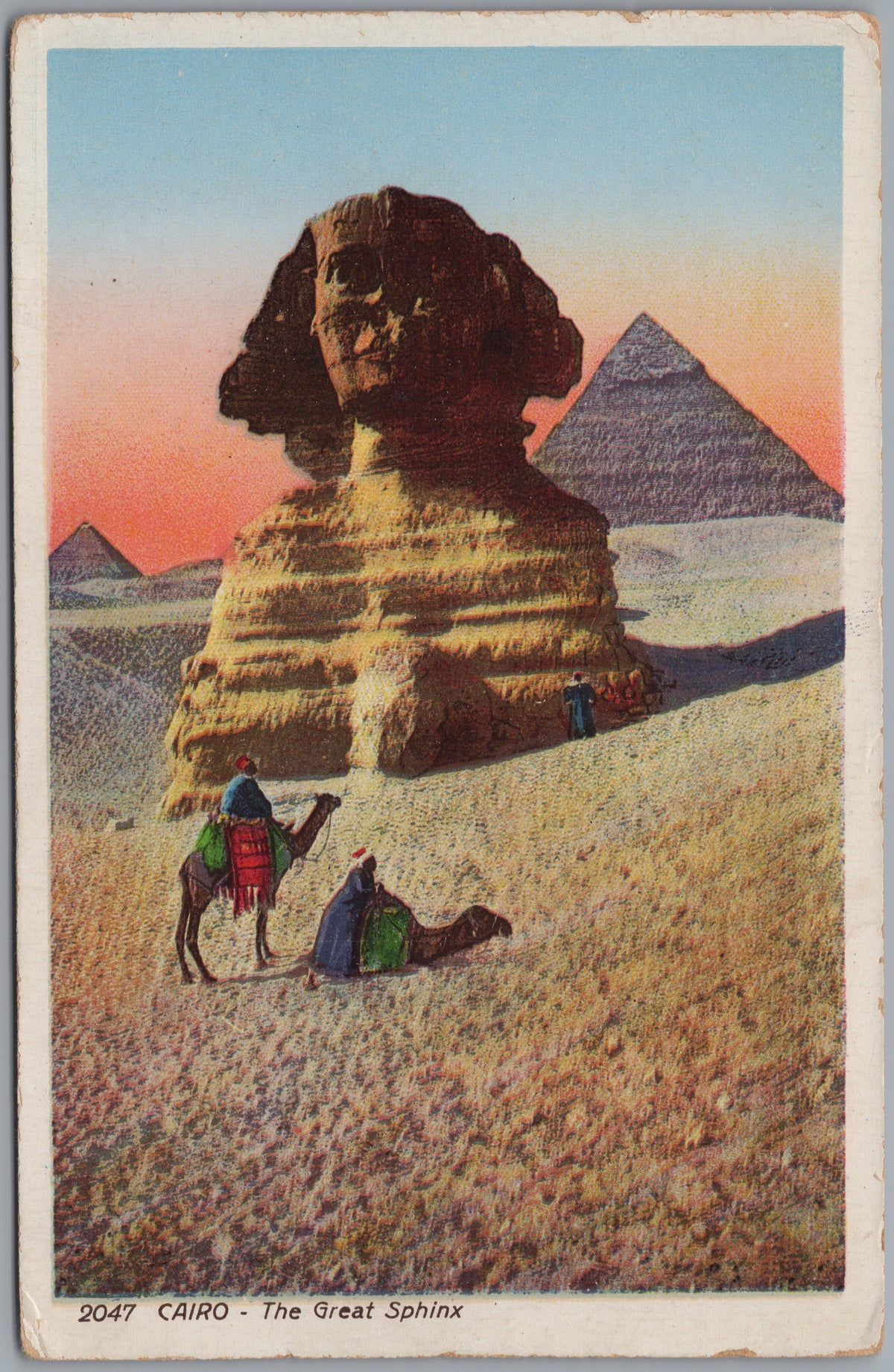 PC02167 front — Great Sphinx with Camel Figures in Colour