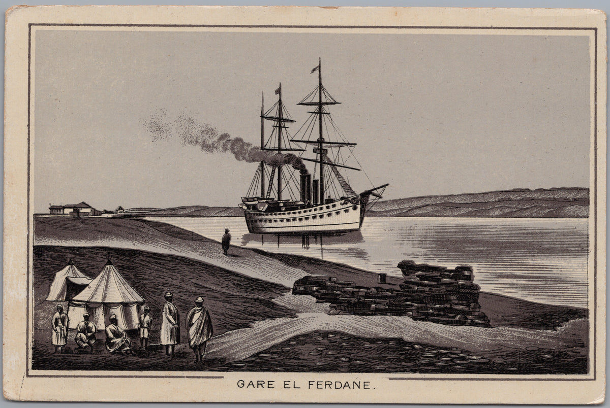 PC02174 front — Illustrated Canal Steamship and Shore Camp