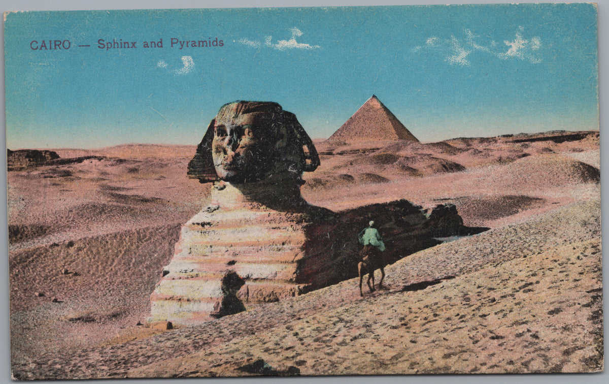 PC02194 front — Sphinx and Pyramid with Camel Rider in Colour