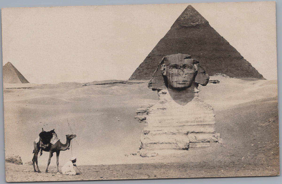 PC02212 front — Sphinx, Pyramid and Camel in Monochrome