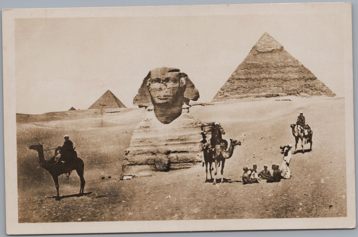 PC02234 front — Sphinx, Pyramids and Camel Riders