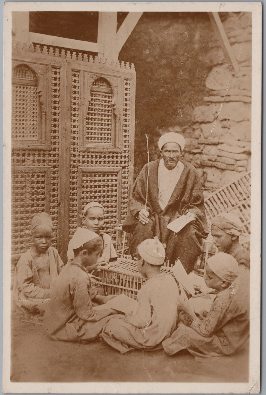 Egypt — Teacher and Boys at a School