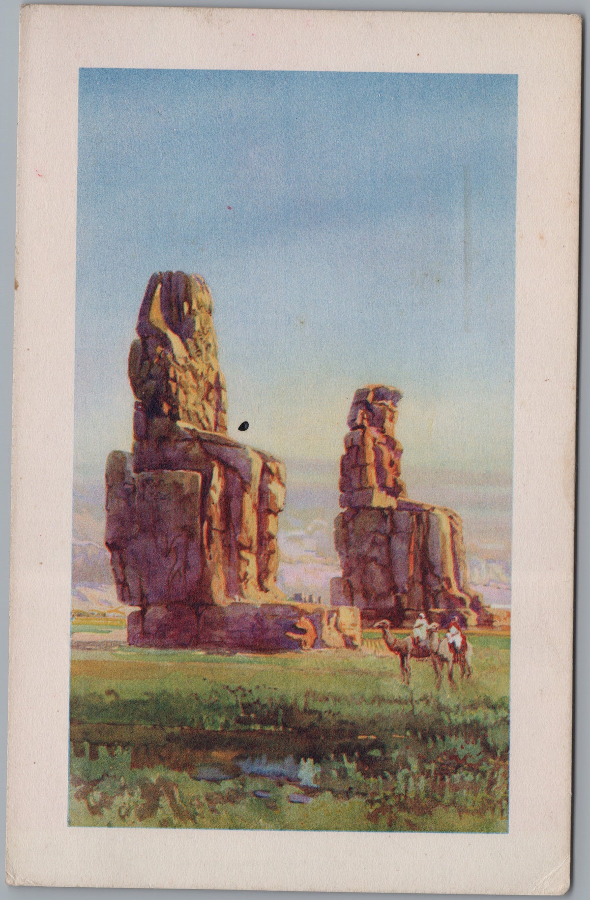 PC02284 front — Illustrated Colossi of Memnon and Riders