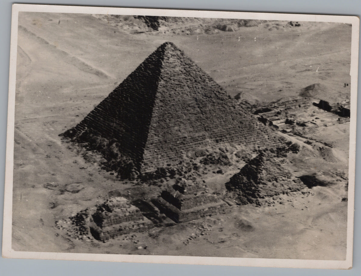 PC02287 front — Pyramid and Satellite Ruins from Above