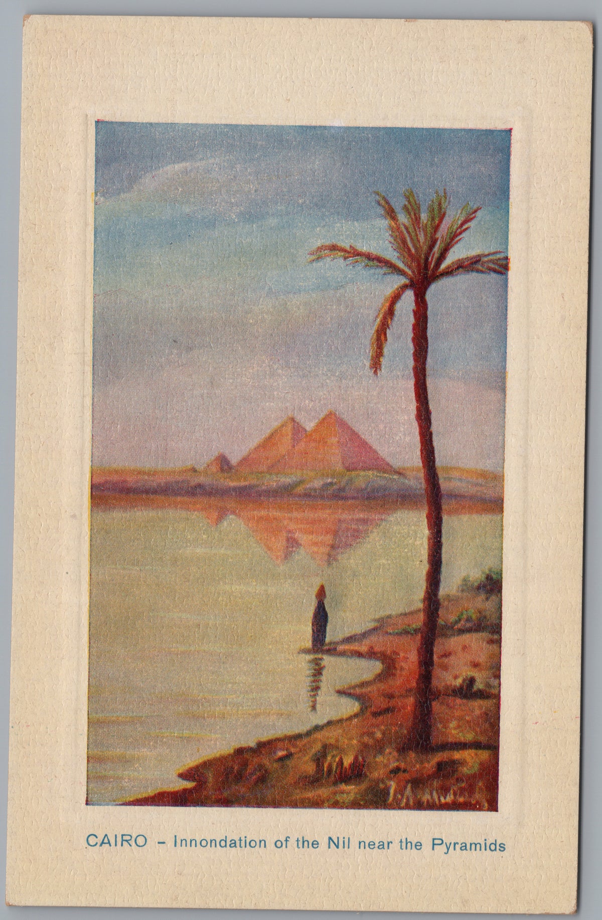 PC02289 front — Illustrated Nile Flood near the Pyramids