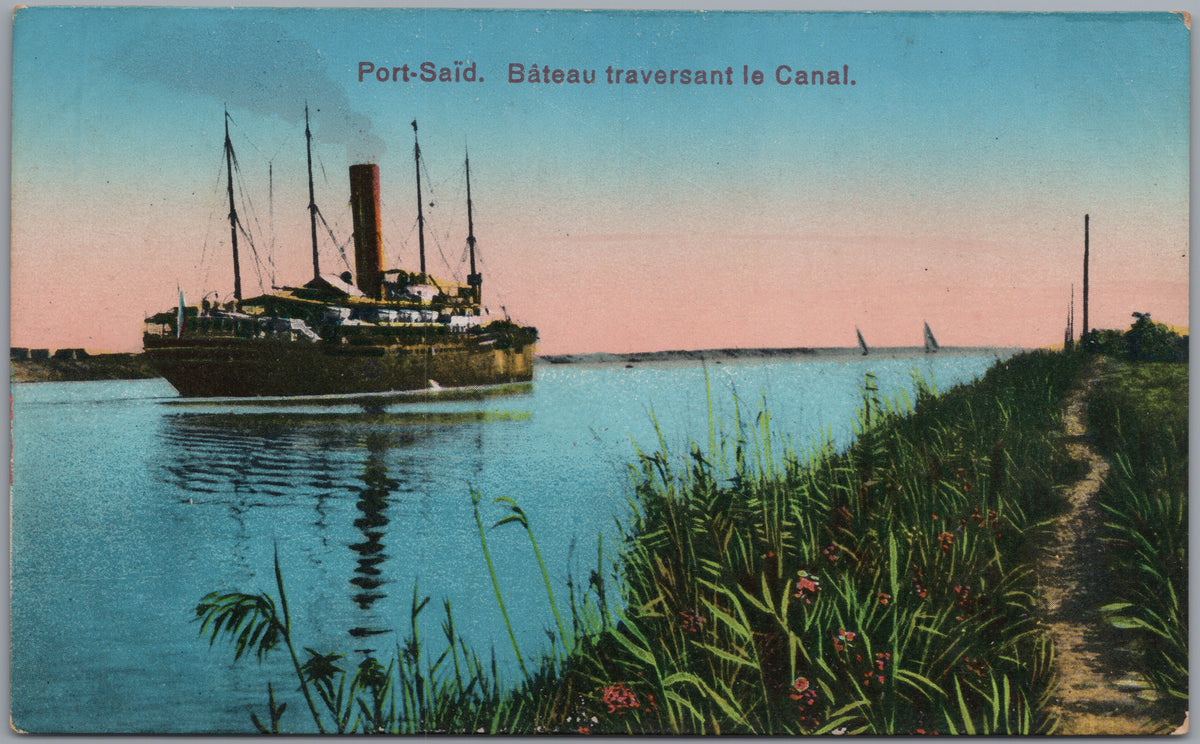PC02312 front — Steamship Passing through the Canal