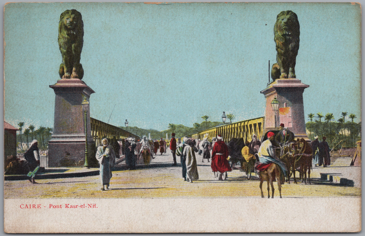 PC02330 front — Kasr el-Nil Bridge and Lion Statues