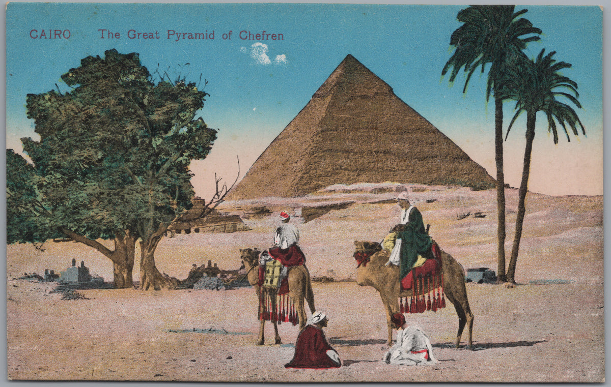 PC02349 front — Camel Riders before the Khafre Pyramid