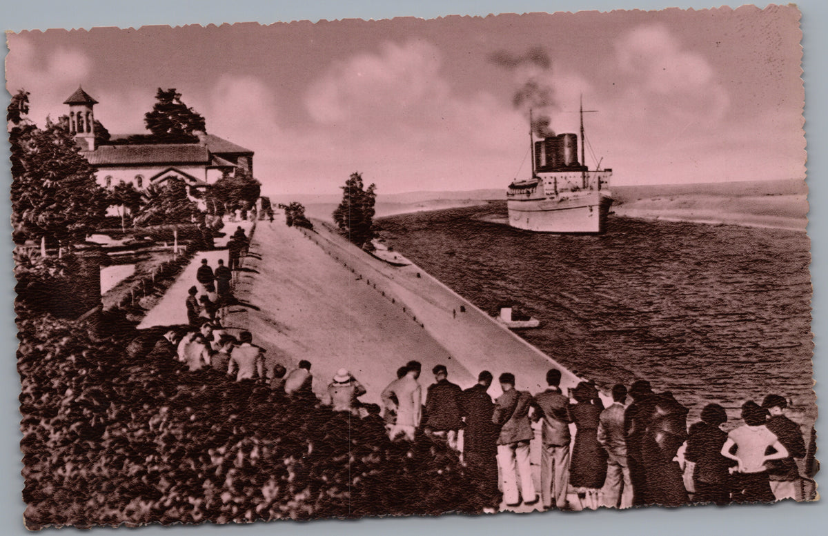 PC02382 front — Steamer Passing the Canal Bank