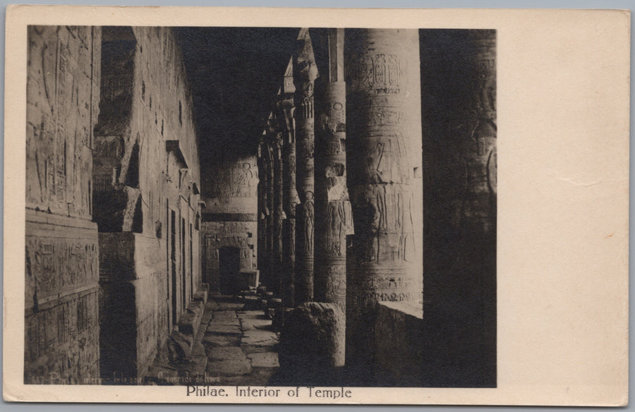 Philae — Temple Interior and Carved Columns