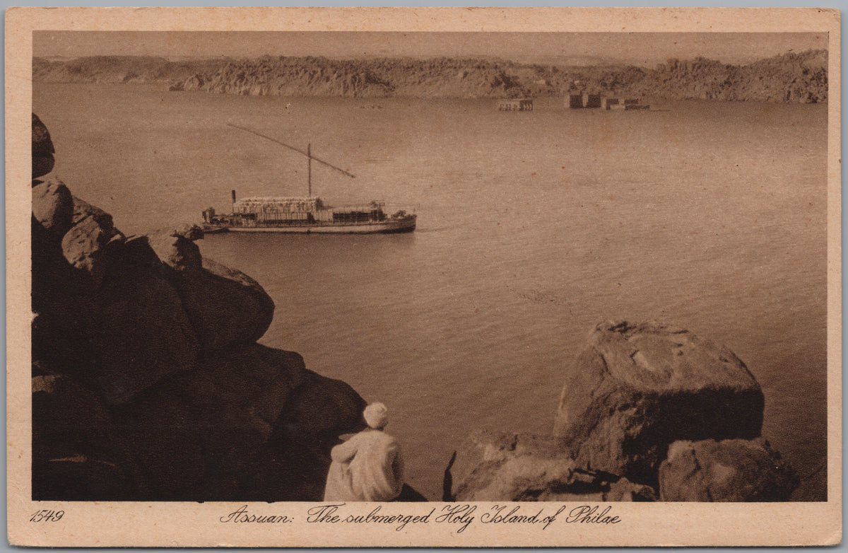 PC02408 front — Submerged Island View with Riverboat