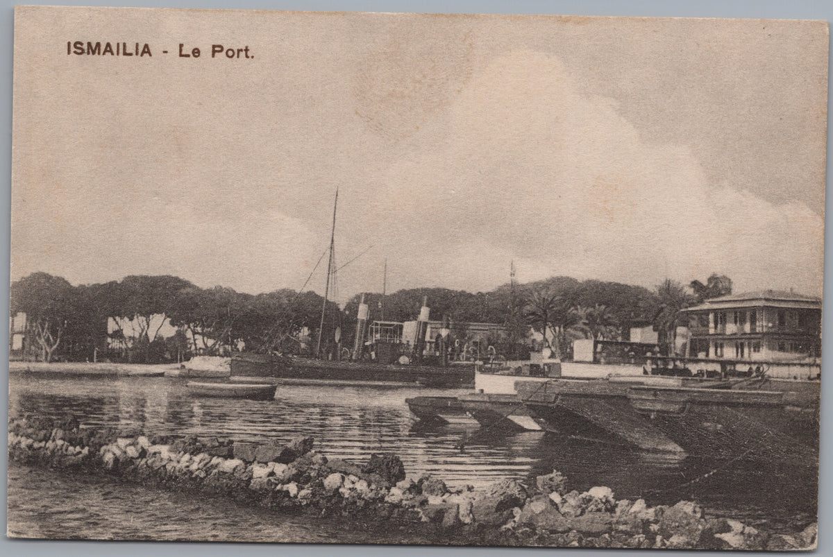 PC02465 front — Port with Steamer and Small Boats